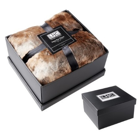 Hastings Home Faux Fur Throw Luxurious, Hypoallergenic Premium Zobel Marten Sable Blanket, Faux Mink Back 60x70" 600285VDW